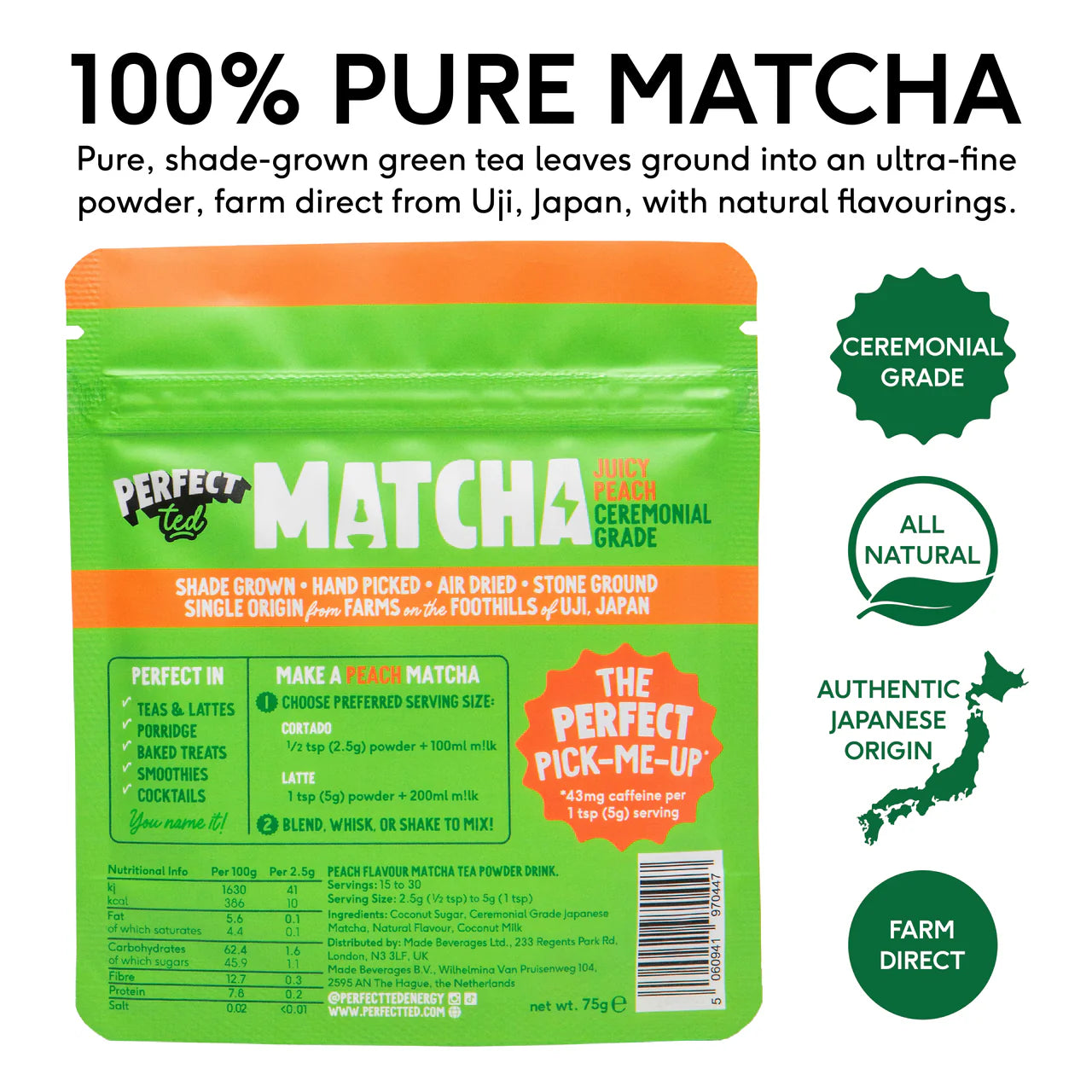 Juicy Peach Matcha Powder (Peach Matcha)