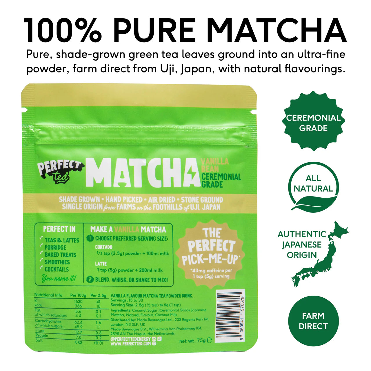Vanilla Bean Matcha Powder